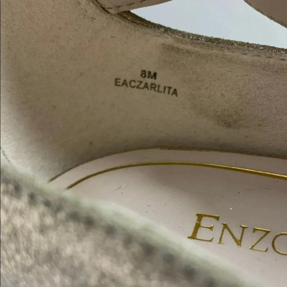 Enzo Angiolini Gold Metallic Pointed Toe Heels Ankle Strap Occasion Party Shoes - Picture 9 of 10